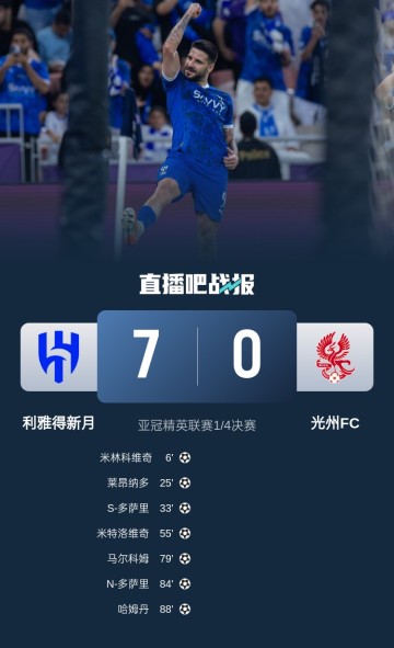 新月亚冠7-0光州FC😱记者：如果中超队去踢 会不会也挡不住😢