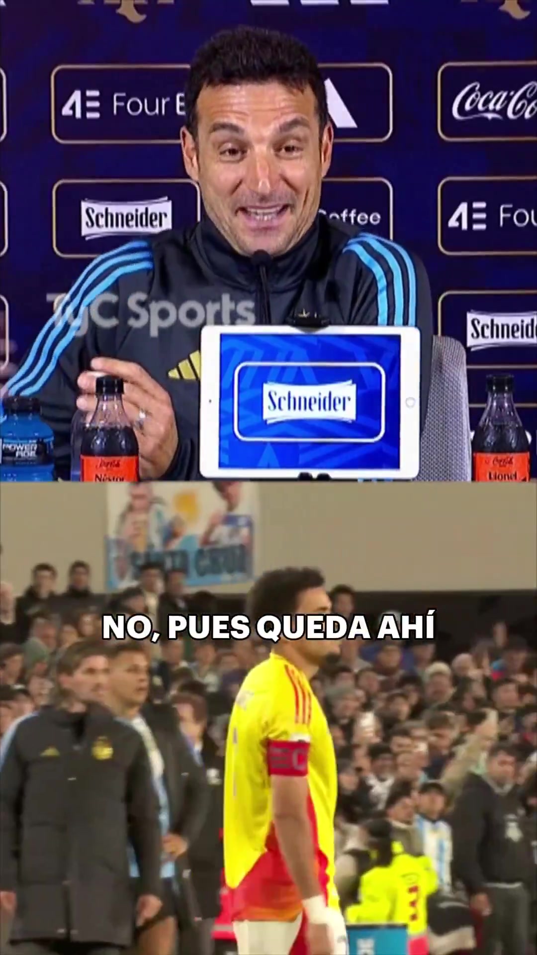 拉着迪亚斯说了啥？斯卡洛尼保密：我祝贺了他，没什么奇怪的